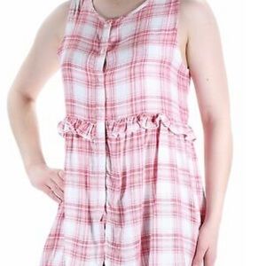 Max studio sleeveless plaid summer top